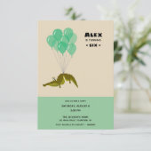 ワニの誕生日パーティー　裏に写真付き 招待状 (スタンド正面)