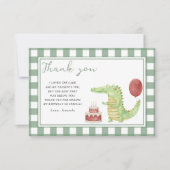 ワニの誕生日パーティ感謝していーユー サンキューカード (正面)