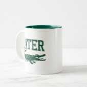 ワニの面白いジョークサイン Later Alligator ツートーンマグカップ (正面左)
