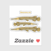 ワニの魚の漫画イラストレーション シール (シート)