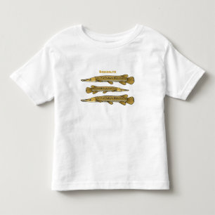 ワニの魚の漫画イラストレーション トドラーTシャツ