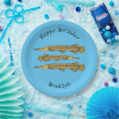 ワニの魚の漫画イラストレーション ペーパープレート (パーティー)