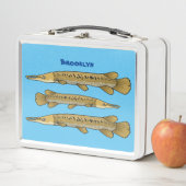 ワニの魚の漫画イラストレーション メタルランチボックス (インサイチュ)