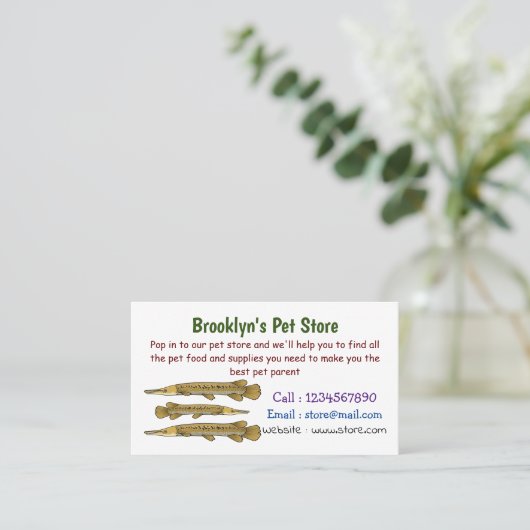 ワニの魚の漫画イラストレーション 名刺 (スタンド正面)