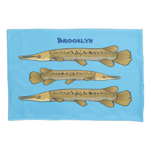 ワニの魚の漫画イラストレーション 枕カバー