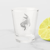 ワニの黒いシルエット ショットグラス (裏面)