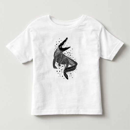 ワニの黒いシルエット トドラーTシャツ (正面)
