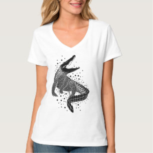 ワニの黒いシルエット Tシャツ