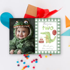 ワニの2歳の誕生日おめでとう サンキューカード