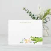 ワニまたはワニ感謝の文房具 招待状 (スタンド正面)