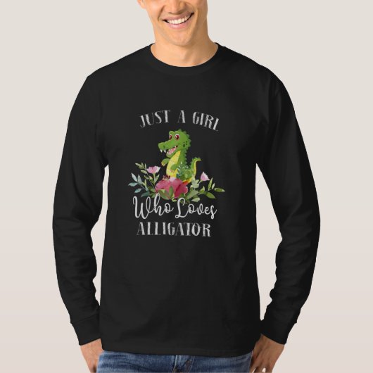 ワニを愛する女の子だけの女性 Tシャツ (正面)