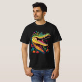 ワニカラフルルポートレート Tシャツ (正面フル)