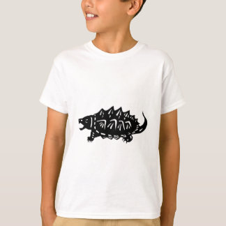 ワニガメ 亀 切り絵 alligator snapping turtle, macroclemys tシャツ