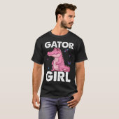 ワニガール - アリゲーター クロコダイル 動物園 Tシャツ (正面フル)