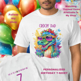 ワニテーマのオーダーメイドバースデーグッズ　パパとお揃い Tシャツ