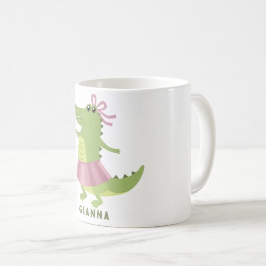 ワニパーソナライズされたゲーターコーヒーマグ コーヒーマグカップ (正面右)