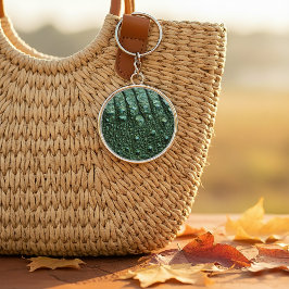 ワニフェイクゲーターレザープリント キーホルダー