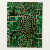 ワニフェイクルテクスマラカイトと金ゴールド プランナー手帳 (正面)