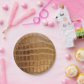 ワニフェイクレザー動物の皮膚パターン ペーパープレート (パーティー)