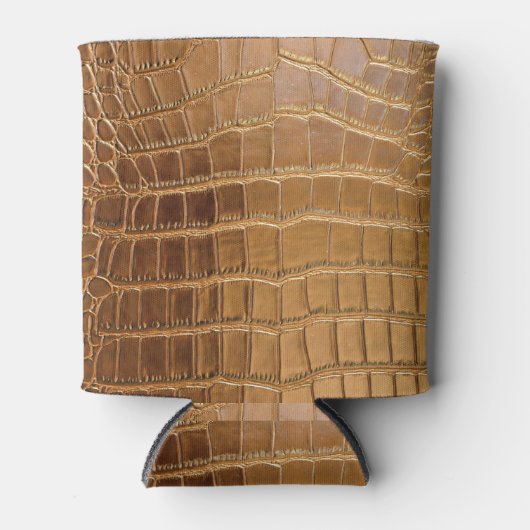 ワニフェイクレザー動物の皮膚パターン 缶クーラー (正面)