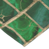 ワニフェイク組織マラカイトと金ゴールド テーブルクロス (アングル)