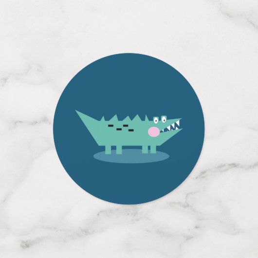 ワニモダンルサファリ動物園誕生日 コンフェッティ (スモール正面)