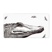 ワニワニのワニのトンボおもしろいアートスケッチ ラベル (正面)