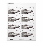 ワニワニのワニのトンボおもしろいアートスケッチ ラベル (フルシート)