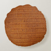 ワニワニワニワニ革テクスチャ閉鎖 ラウンドクッション (裏面)