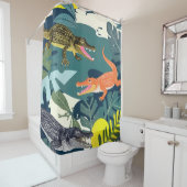 ワニ三羽 シャワーカーテン (インサイチュ)