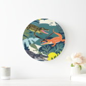 ワニ三羽 ラージ壁時計 (ホーム)