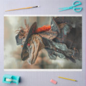 ワニ付きステームパンクレザー付きデコペ 薄葉紙 (クラフト)