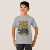 ワニ好きな男の子かわいいティー Tシャツ (正面フル)