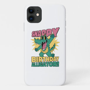 ワニ好きのためのユーモラスなアリゲーターと誕生日のワニ iPhone 11 ケース