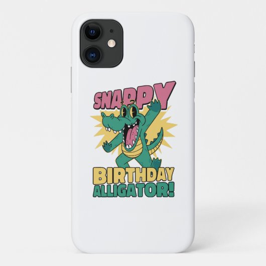 ワニ好きのためのユーモラスなアリゲーターと誕生日のワニ Case-Mate iPhoneケース (裏面)