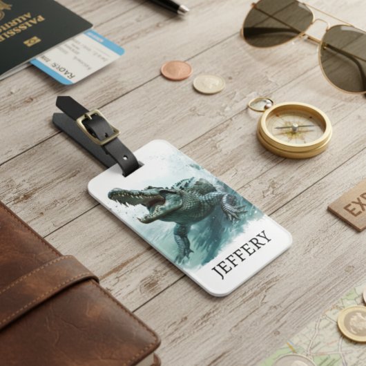 ワニ愛好家の爬虫性アリゲーターモノグラム ラゲッジタグ