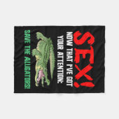 ワニ救の動物の福祉 フリースブランケット (正面(横))