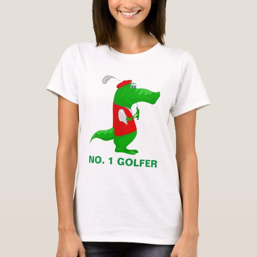 ワニ漫画ゴルファー Tシャツ (正面)