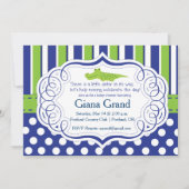 ワニ男の子ベビシャワー招待状 招待状 (正面)