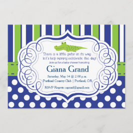 ワニ男の子ベビシャワー招待状 招待状