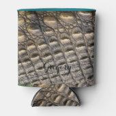 ワニ皮カスタム皮モノグラムテンプレート 缶クーラー (正面)