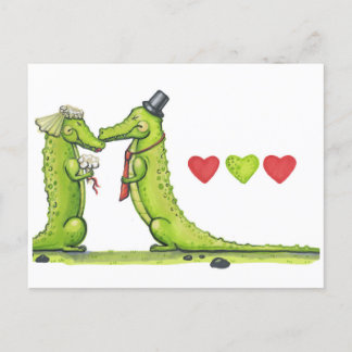 ワニ結婚の。 ポストカード