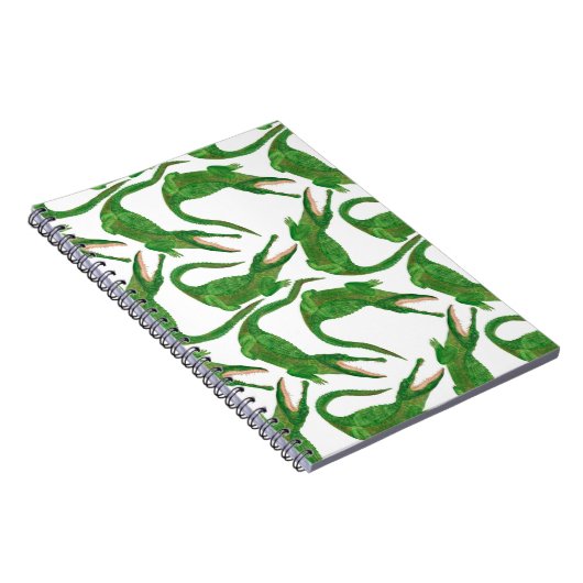 ワニ絵画の継ぎ目のない水彩模様 ノートブック (右側)