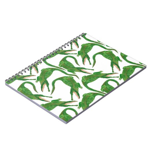 ワニ絵画の継ぎ目のない水彩模様 ノートブック (左側)