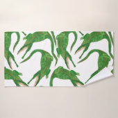 ワニ絵画の継ぎ目のない水彩模様 バスタオル (バスタオル)