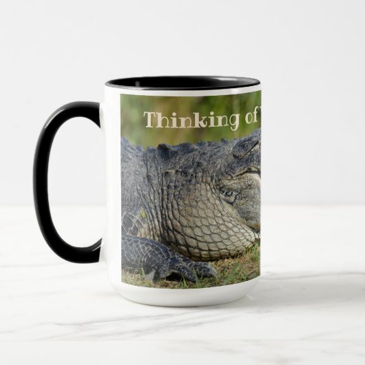 ワニ考えゲーターの写真が私のスマイル写真 マグカップ (左)