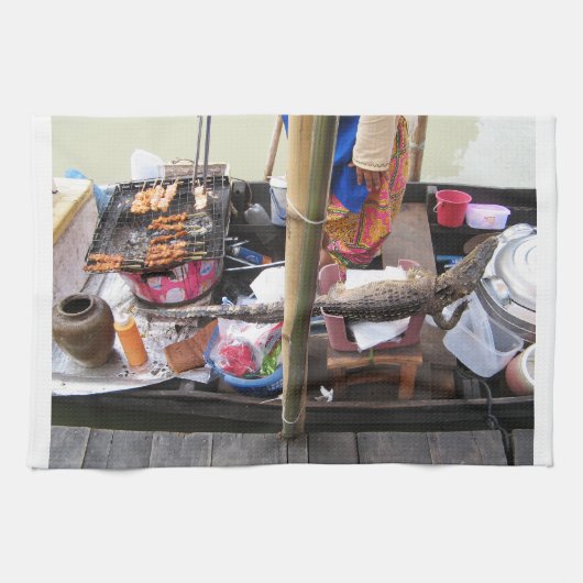 ワニ肉バーベキュー…タイ通り食品 キッチンタオル (横)