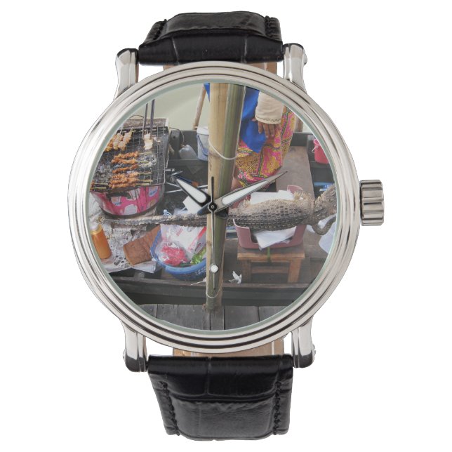 ワニ肉バーベキュー…タイ通り食品 腕時計 (正面)