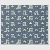 ワニ誕生日パーティー ラッピングペーパー (フラット)