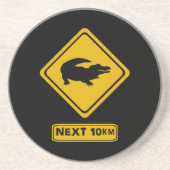 ワニ道路標識 コースター (正面)